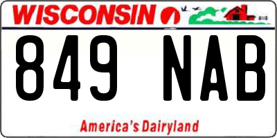 WI license plate 849NAB