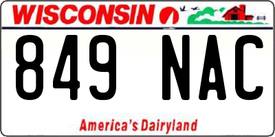 WI license plate 849NAC