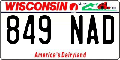 WI license plate 849NAD