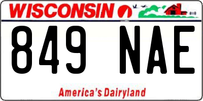 WI license plate 849NAE