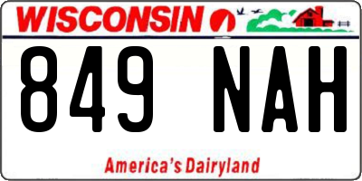 WI license plate 849NAH