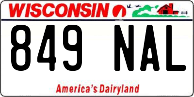 WI license plate 849NAL