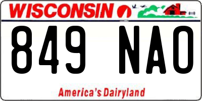 WI license plate 849NAO