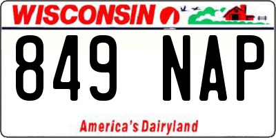 WI license plate 849NAP