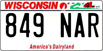WI license plate 849NAR