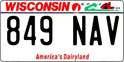 WI license plate 849NAV