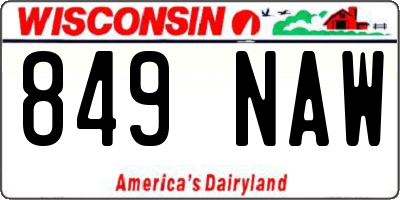 WI license plate 849NAW
