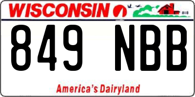 WI license plate 849NBB