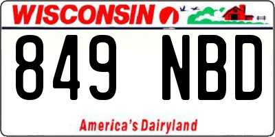 WI license plate 849NBD