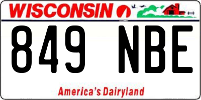 WI license plate 849NBE
