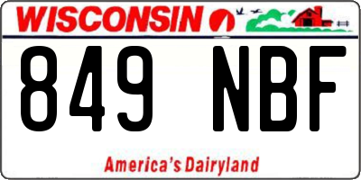 WI license plate 849NBF