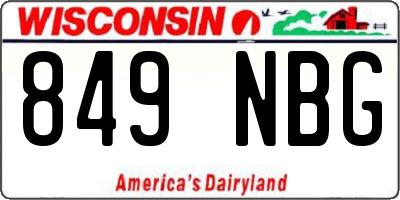 WI license plate 849NBG