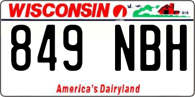 WI license plate 849NBH
