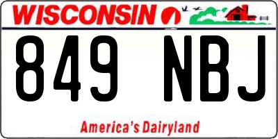 WI license plate 849NBJ
