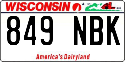 WI license plate 849NBK