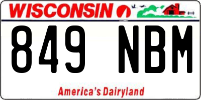 WI license plate 849NBM