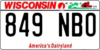WI license plate 849NBO