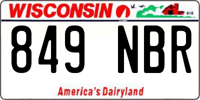 WI license plate 849NBR