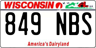 WI license plate 849NBS