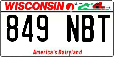 WI license plate 849NBT