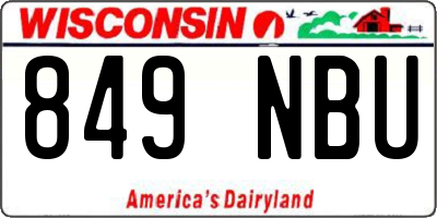 WI license plate 849NBU