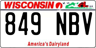 WI license plate 849NBV