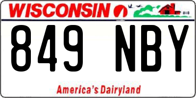 WI license plate 849NBY