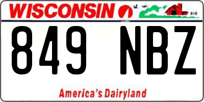 WI license plate 849NBZ