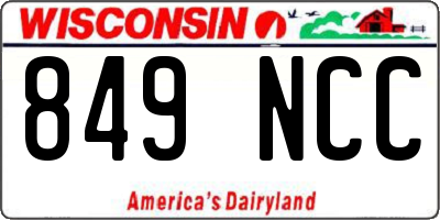 WI license plate 849NCC