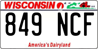 WI license plate 849NCF