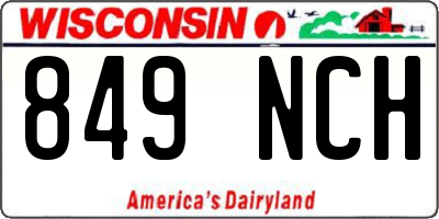 WI license plate 849NCH