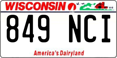 WI license plate 849NCI