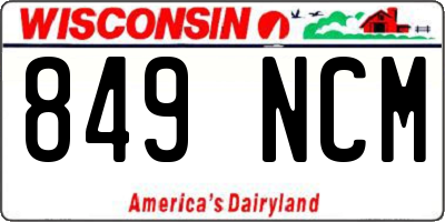 WI license plate 849NCM