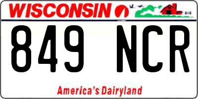 WI license plate 849NCR