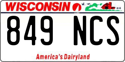 WI license plate 849NCS