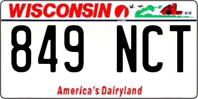 WI license plate 849NCT