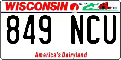 WI license plate 849NCU