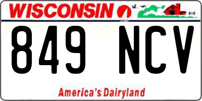 WI license plate 849NCV