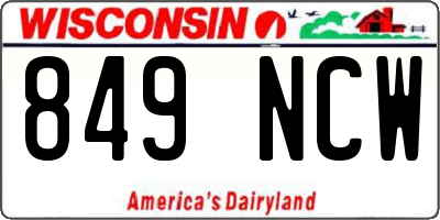 WI license plate 849NCW