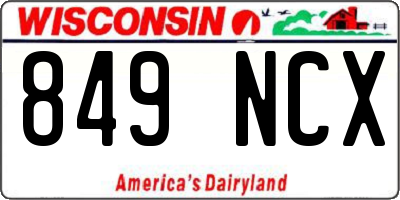 WI license plate 849NCX