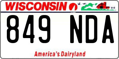 WI license plate 849NDA