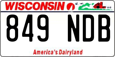 WI license plate 849NDB