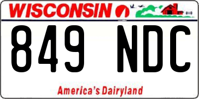 WI license plate 849NDC