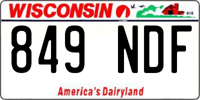 WI license plate 849NDF