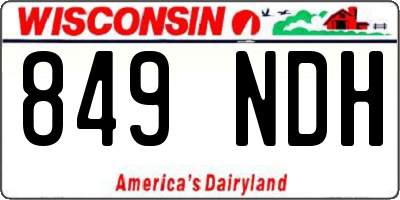 WI license plate 849NDH