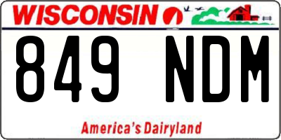WI license plate 849NDM