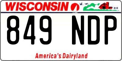 WI license plate 849NDP