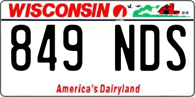 WI license plate 849NDS