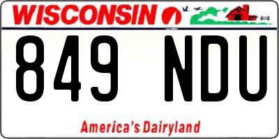 WI license plate 849NDU