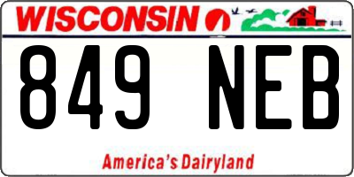 WI license plate 849NEB